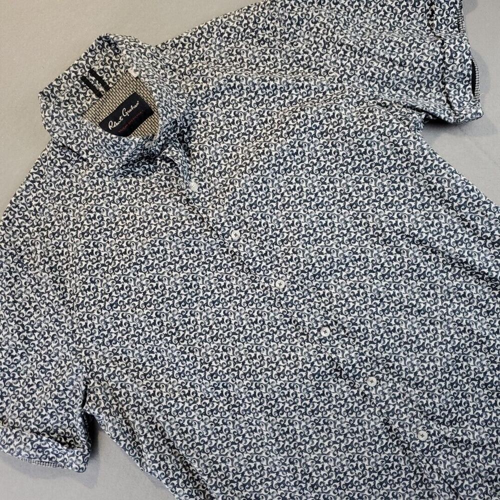 Robert Graham Mens Floral Button Down Shirt Short Sleeve Modern Tailored Fit 2XL